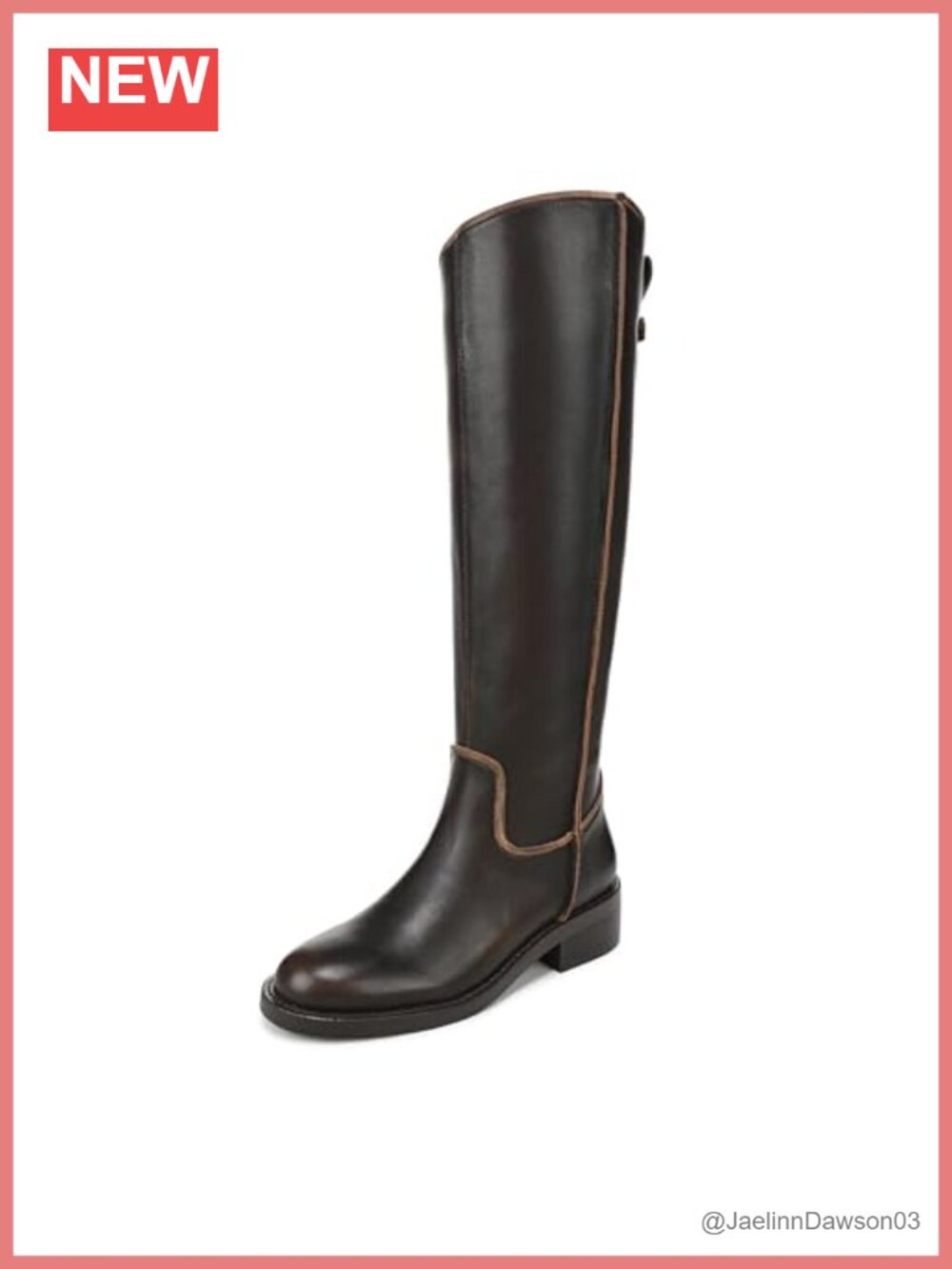 Women's Knee High Equestrian Boots Leather Zip Closure Round Toe